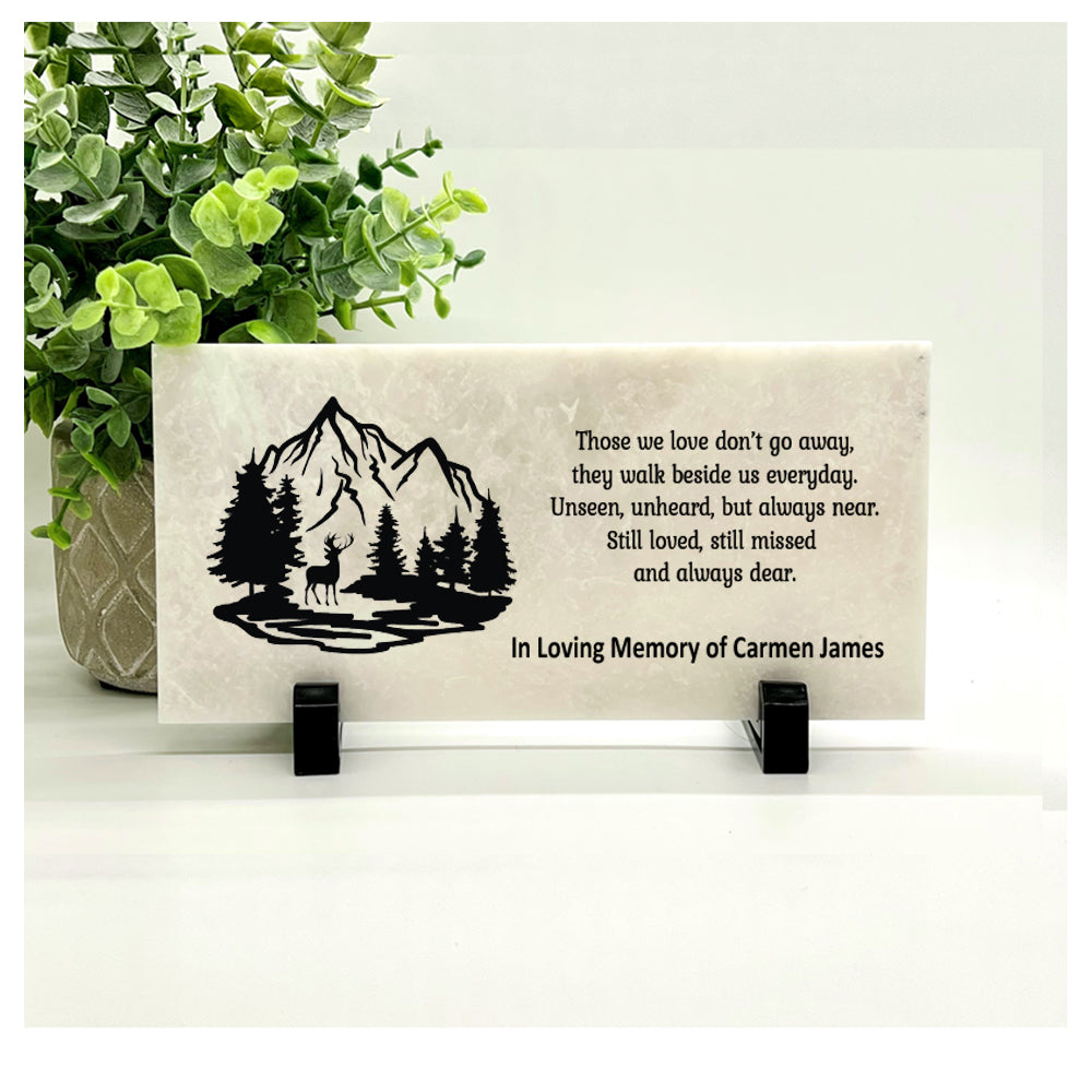 Memorial Stone - Custom Sympathy Gift With Deer Memorial For Outdoor Garden
