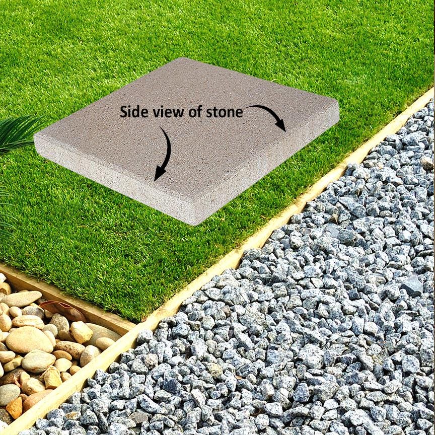 Custom Garden Stone with Personalized Message and heart flowers, 12x12 Steppingstone, House Gift, Garden Decoration, Whimsical Heart Flowers