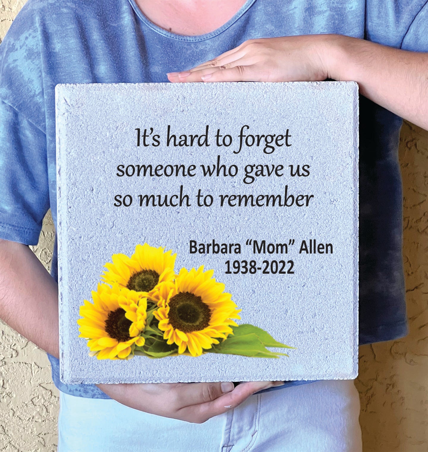 Personalized Memorial Stone - Sunflower Memorial Garden Stone | Custom Tribute