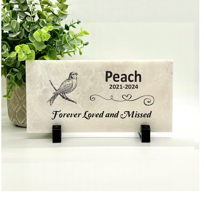 Bird Memorial Stone - Personalized Outdoor Memorial Stone