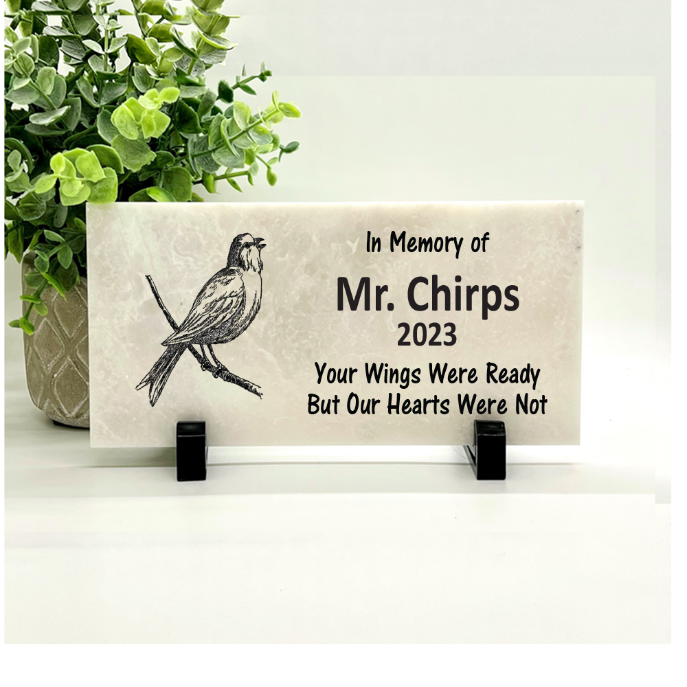 Bird Memorial Stone - Custom Concrete & Marble Pet Remembrance Gift