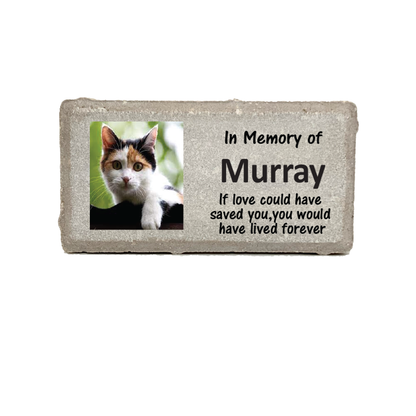 Cat Memorial Stone - Personalized Photo Pet Memorial Stone | Custom Outdoor Plaque