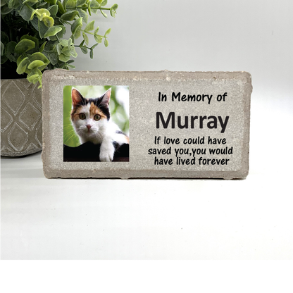 Cat Memorial Stone - Personalized Photo Pet Memorial Stone | Custom Outdoor Plaque