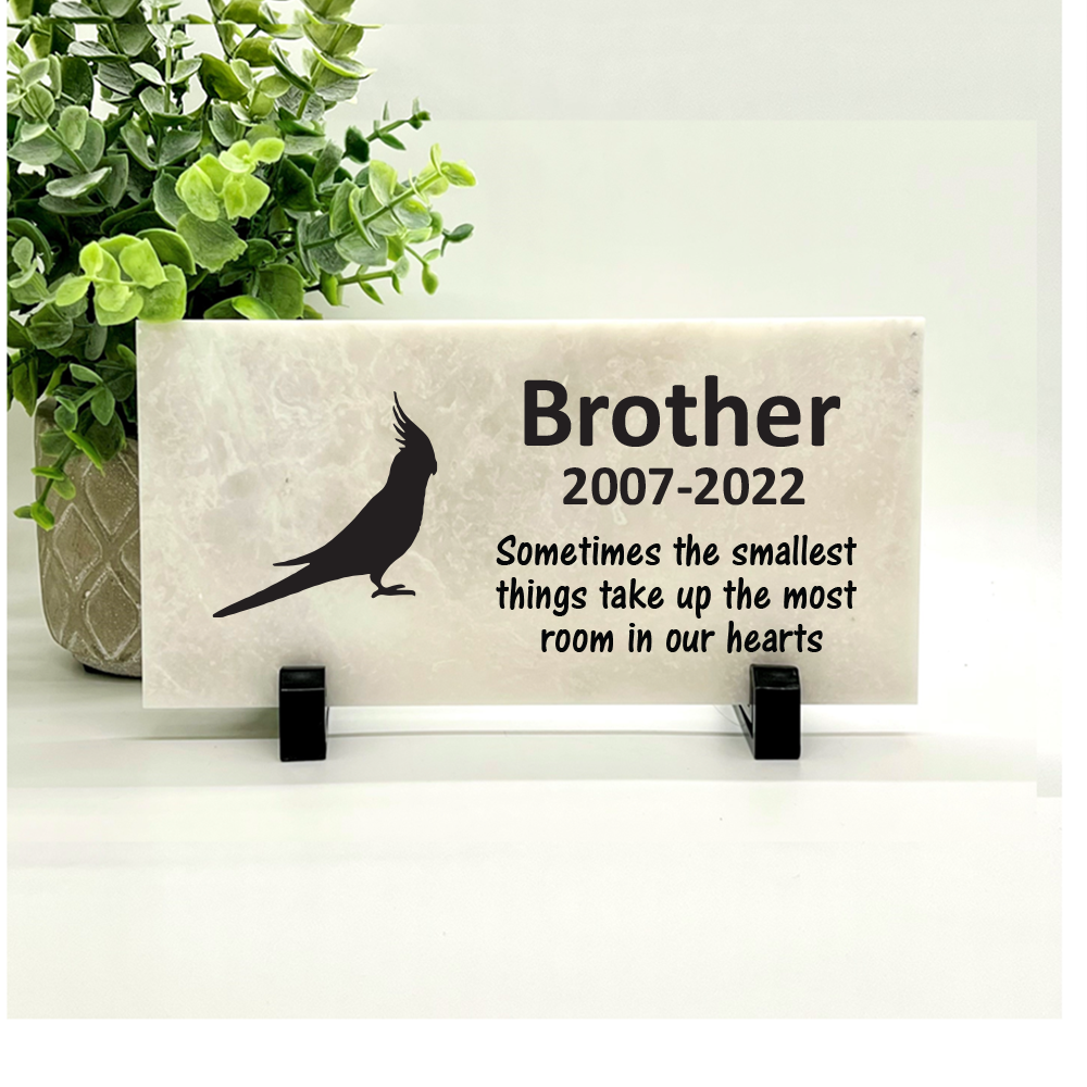 Cockatiel Memorial Stone – Personalized Pet Memorial Stone for Garden & Indoor Display