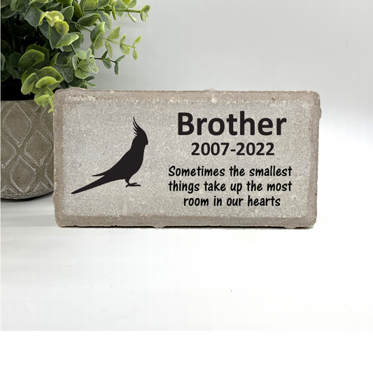 Cockatiel Memorial Stone – Personalized Pet Memorial Stone for Garden & Indoor Display