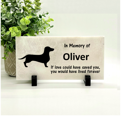 Dachshund Memorial Stone – Personalized Dog Memorial Plaque | Sympathy Gift