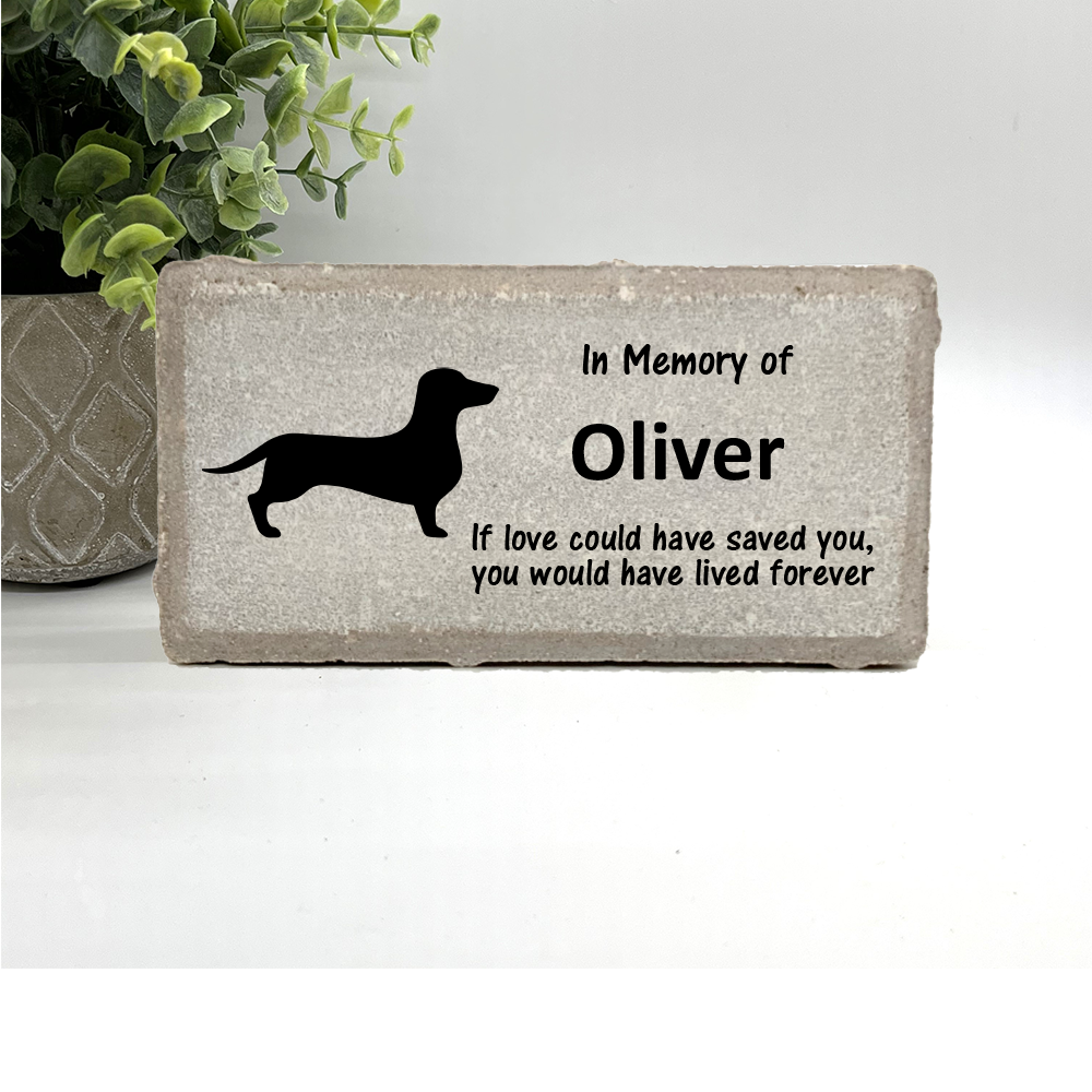 Dachshund Memorial Stone – Personalized Dog Memorial Plaque | Sympathy Gift