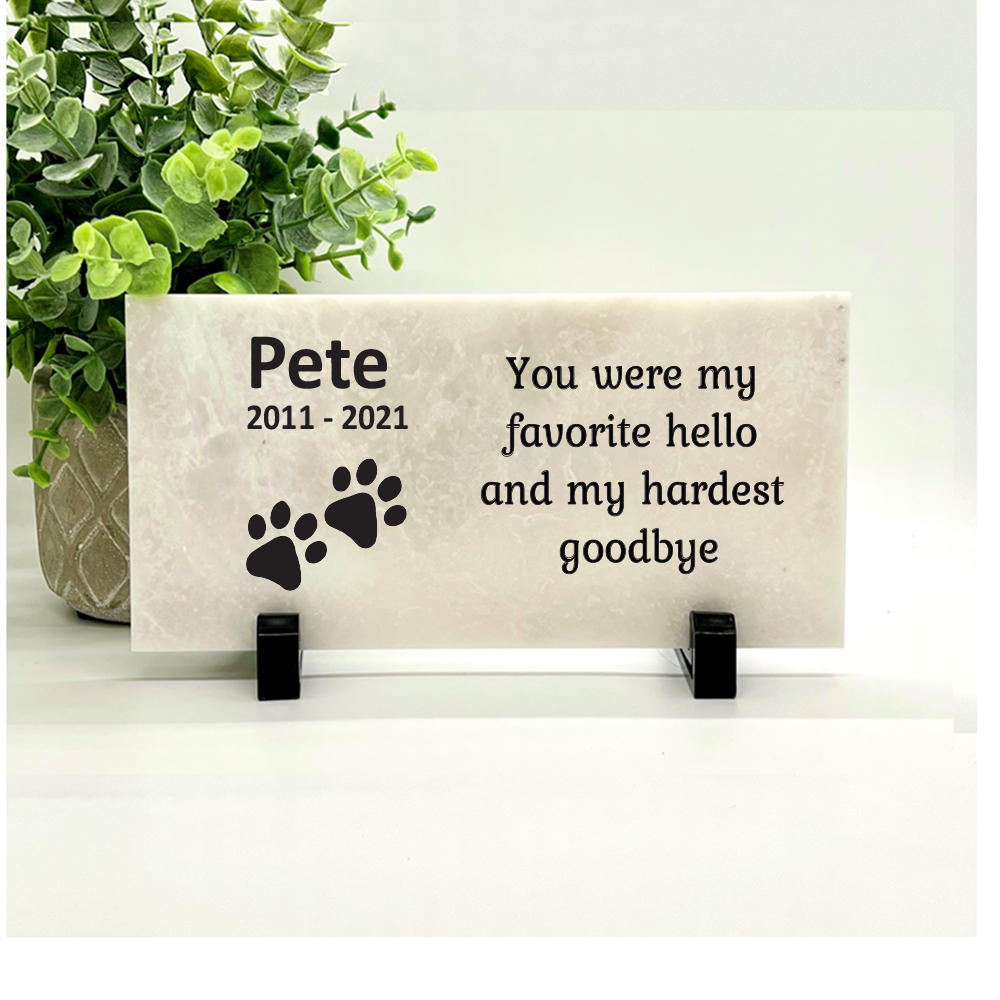 Dog Memorial Stone – Personalized Pet Memorial Stone | Paw Print Keepsake