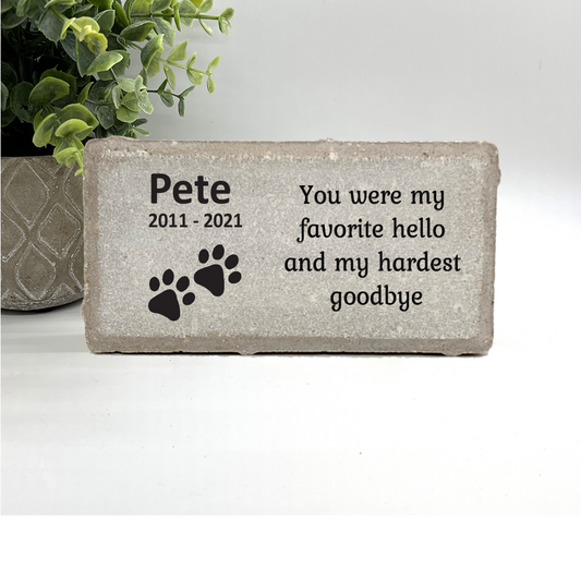 Dog Memorial Stone – Personalized Pet Memorial Stone | Paw Print Keepsake