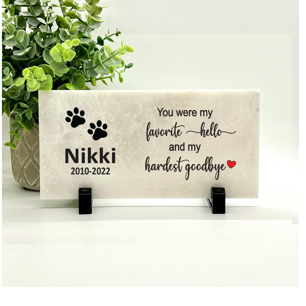 Dog Memorial Stone - Personalized Pet Memorial Gift With Name & Date