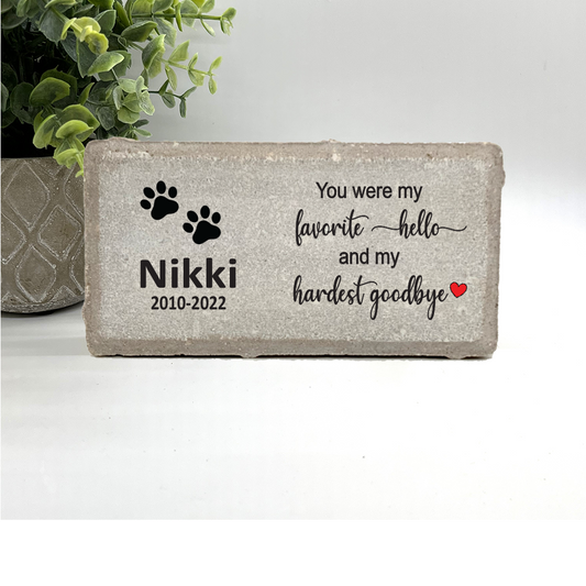 Dog Memorial Stone - Personalized Pet Memorial Gift With Name & Date