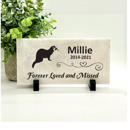 Ferret Memorial Stone - Personalized Pet Memorial Gift | Outdoor & Indoor Plaque