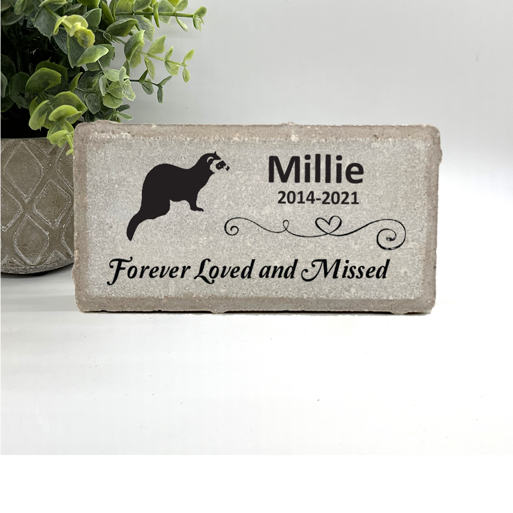 Ferret Memorial Stone - Personalized Pet Memorial Gift | Outdoor & Indoor Plaque