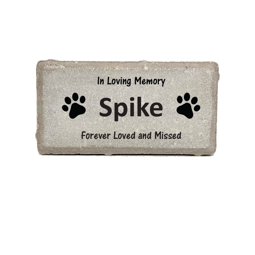 Pet Memorial Stone - Personalized Dog Cat Memorial With Paw Prints