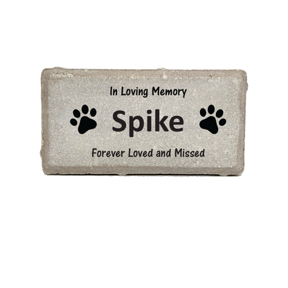 Pet Memorial Stone - Personalized Dog Cat Memorial With Paw Prints