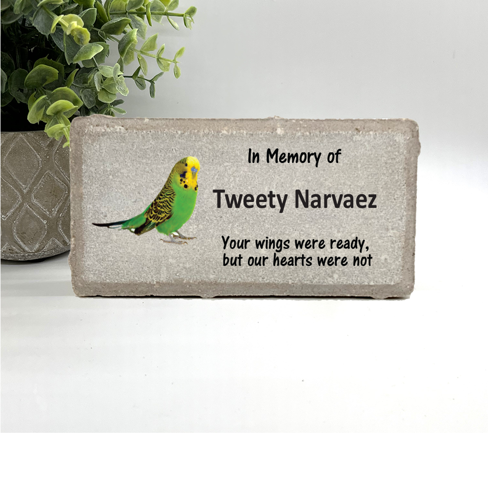 Parakeet Memorial Stone - Personalized Pet Memorial Stone | Custom Outdoor Garden Plaque