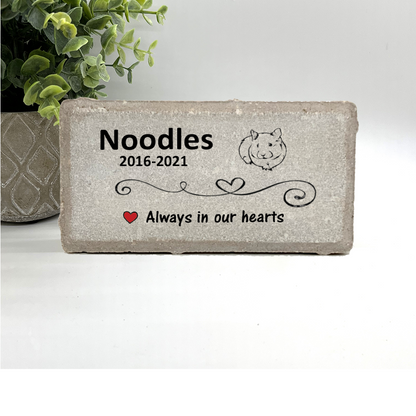 Guinea Pig Memorial Stone - Personalized Pet Memorial Stone With Name & Date