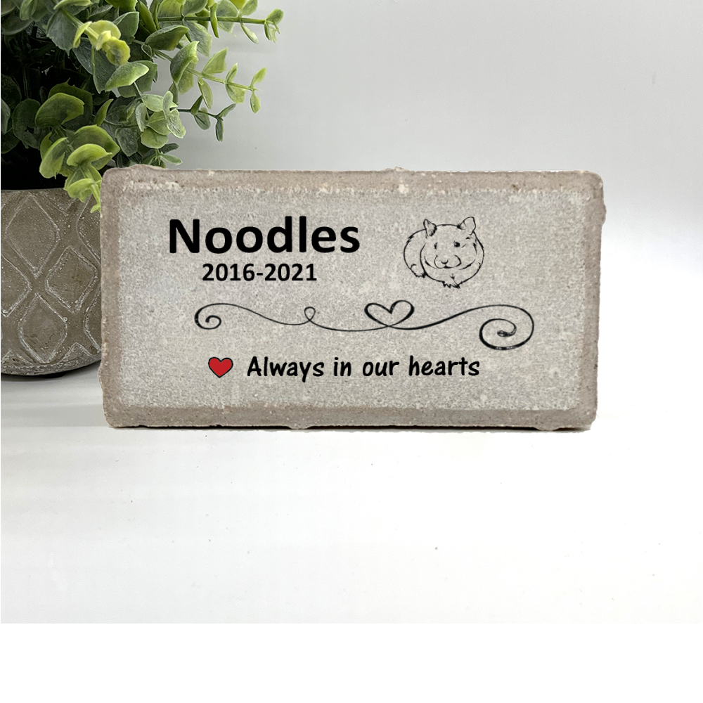 Guinea Pig Memorial Stone - Personalized Pet Memorial Stone With Name & Date