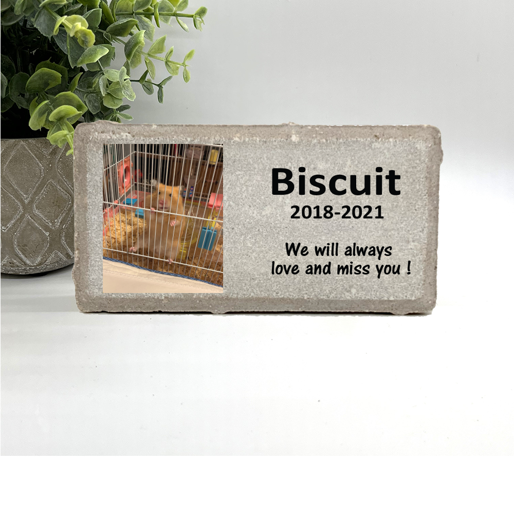Hamster Memorial Stone | Custom Pet Memorial Gift - Outdoor Concrete Plaque