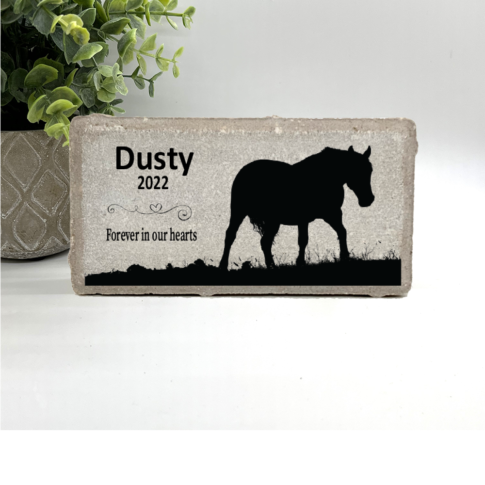 Horse Memorial Stone - Personalized Custom Horse Tribute With Remembrance