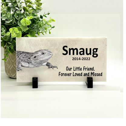 Iguana Memorial Stone - Personalized Bearded Dragon Memorial Pet Loss Sympathy Gift
