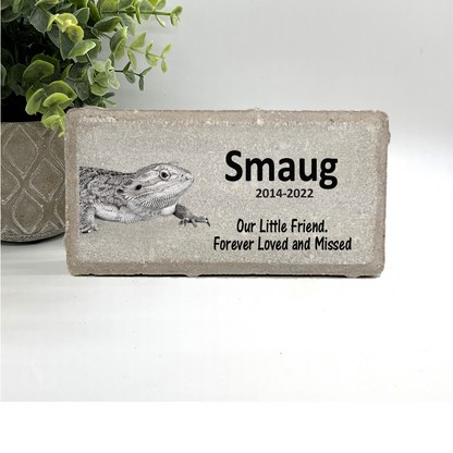 Iguana Memorial Stone - Personalized Bearded Dragon Memorial Pet Loss Sympathy Gift