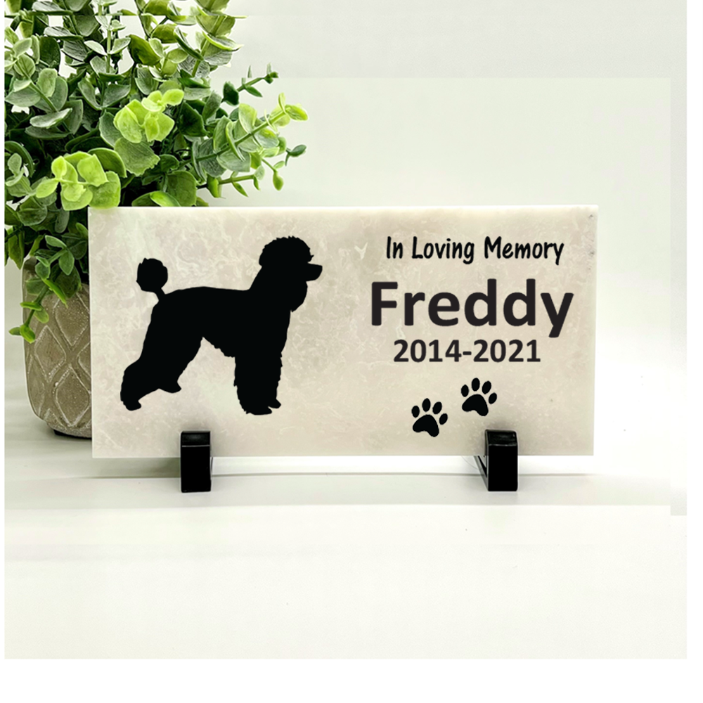 Poodle Memorial Stone - Personalized Dog Memorial Garden Stone Gift
