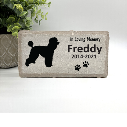 Poodle Memorial Stone - Personalized Dog Memorial Garden Stone Gift