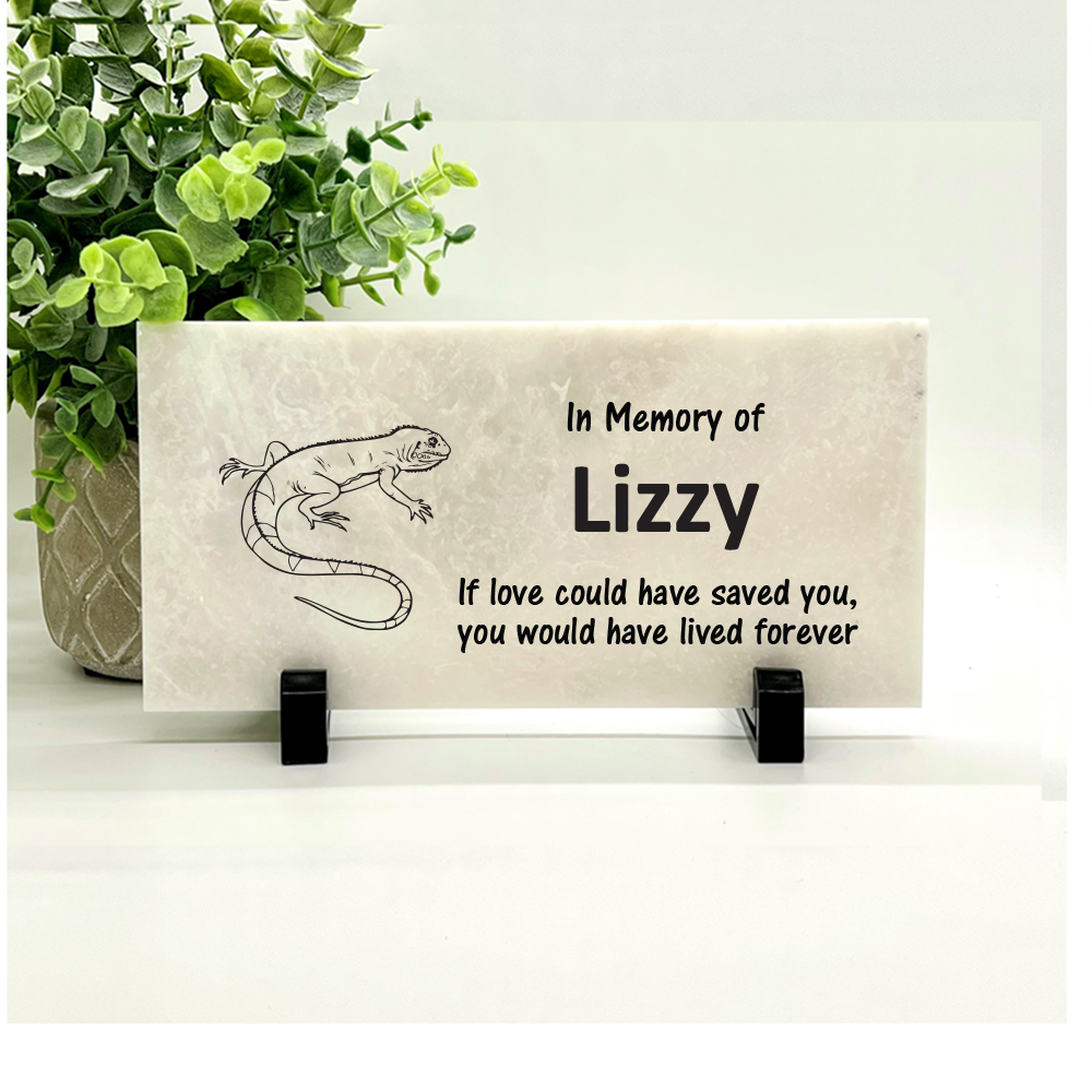 Lizard Memorial Stone - Personalized Pet Keepsake | Custom Grave Marker