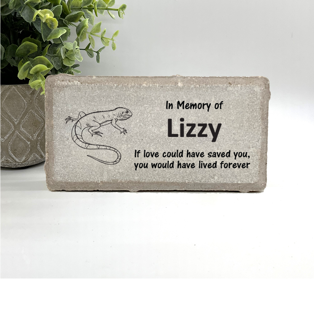 Lizard Memorial Stone - Personalized Pet Keepsake | Custom Grave Marker