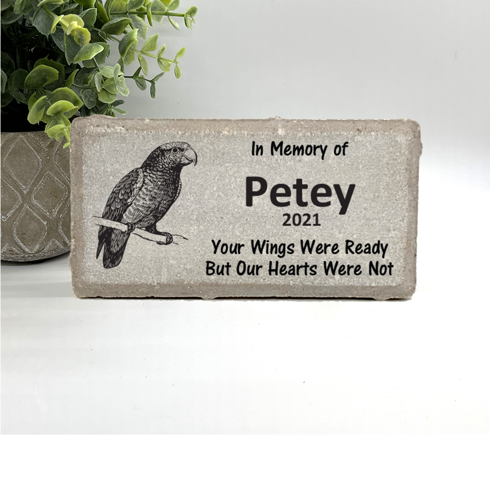 Parrot Memorial Stone - Personalized Pet Memorial Gift | Outdoor Concrete Paver