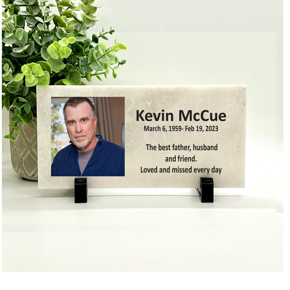 Photo Memorial Stone – Personalized Memorial Garden Stone With Custom Photo Plaque