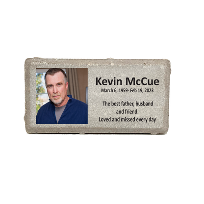 Photo Memorial Stone – Personalized Memorial Garden Stone With Custom Photo Plaque