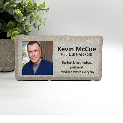 Photo Memorial Stone – Personalized Memorial Garden Stone With Custom Photo Plaque