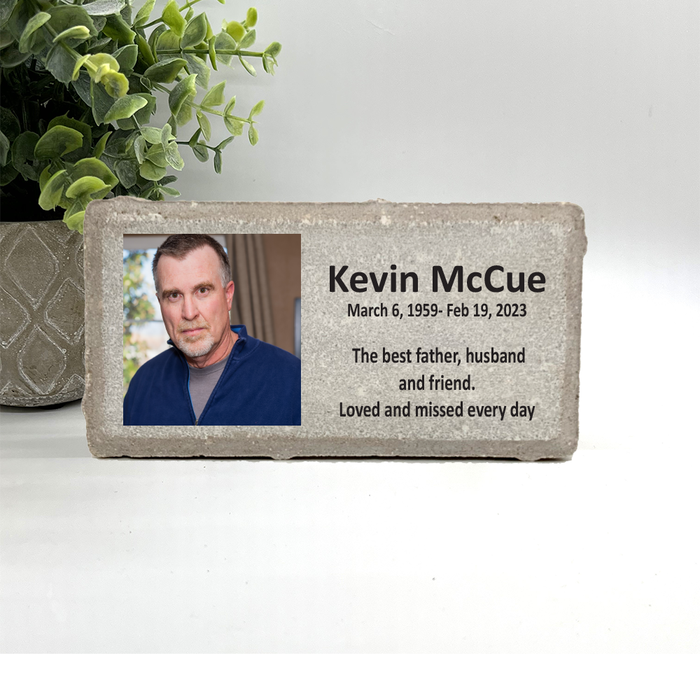 Photo Memorial Stone – Personalized Memorial Garden Stone With Custom Photo Plaque