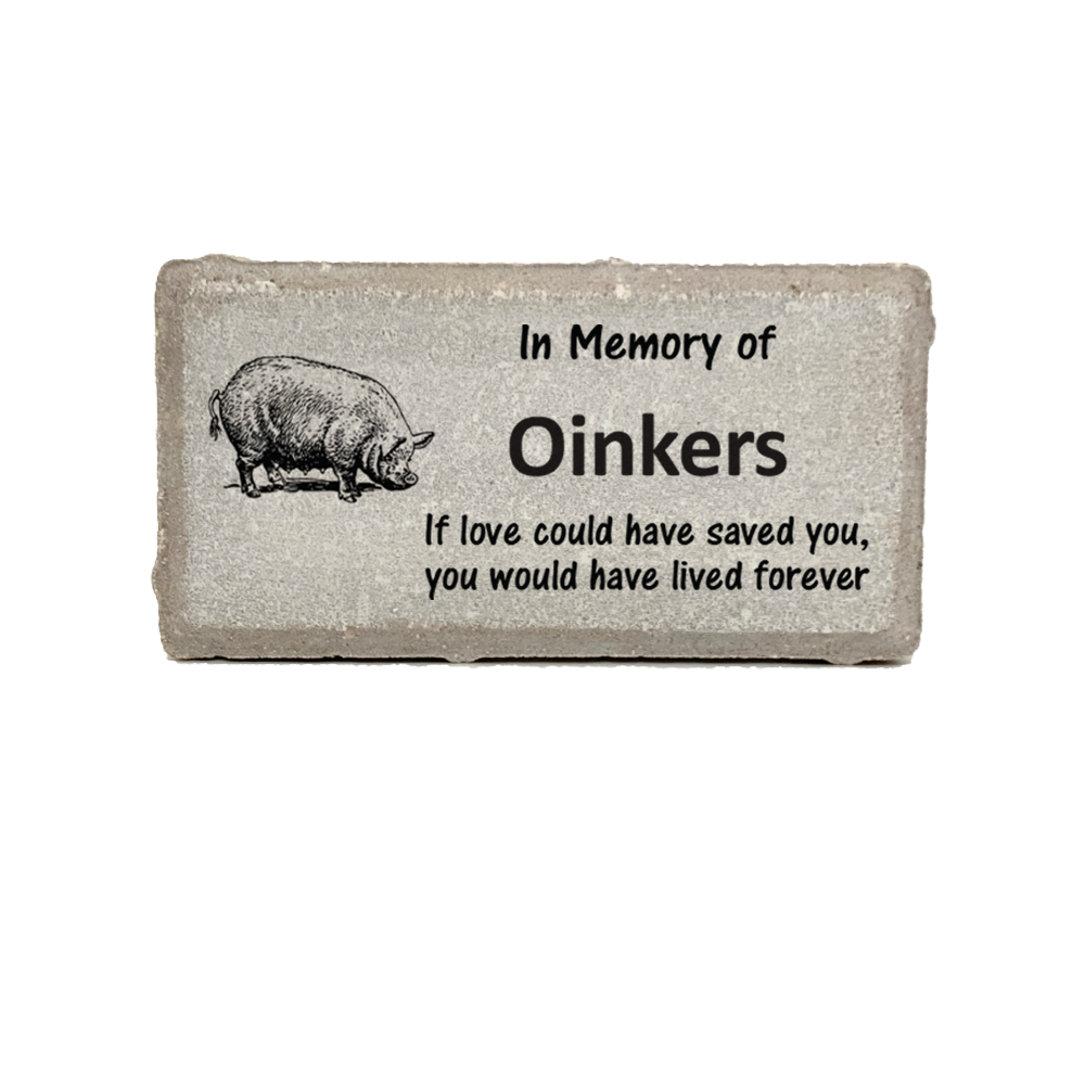 Pig Memorial Stone - Personalized Keepsake With Custom Name - Sympathy Gift