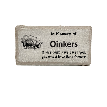 Pig Memorial Stone - Personalized Keepsake With Custom Name - Sympathy Gift