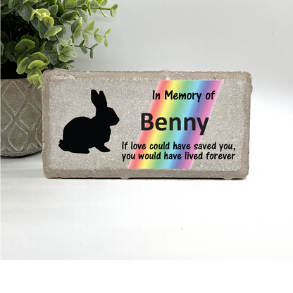 Rabbit Memorial Stone - Personalized Pet Keepsake | Rainbow Bridge Stone