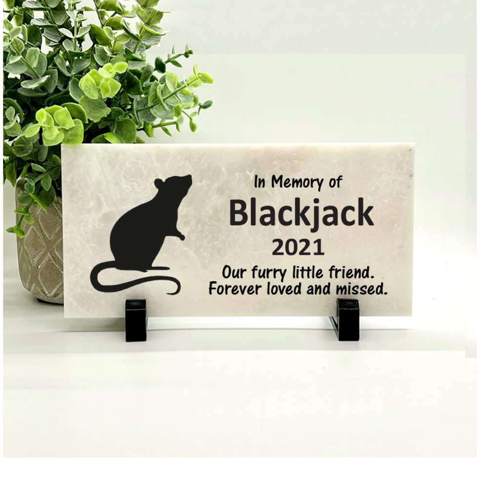 Pet Memorial Stone - Personalized Rat & Mouse Keepsake