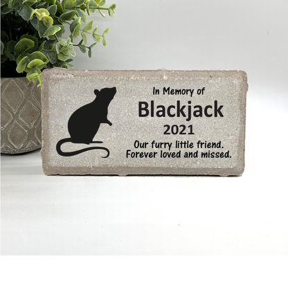 Pet Memorial Stone - Personalized Rat & Mouse Keepsake