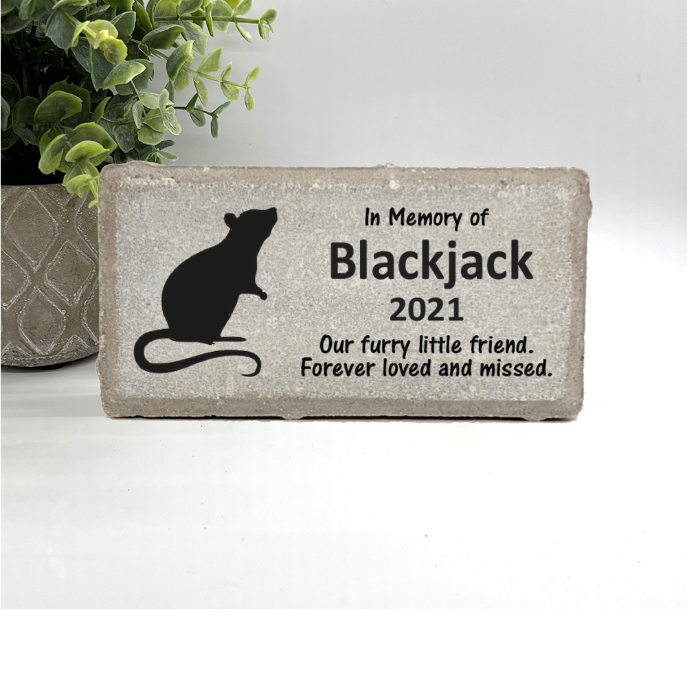 Pet Memorial Stone - Personalized Rat & Mouse Keepsake | Custom Outdoor Tribute