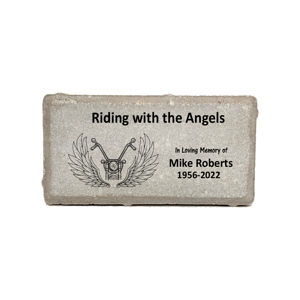 Motorcycle Biker Memorial - Custom Memorial Stone | Riding with Angels Gift