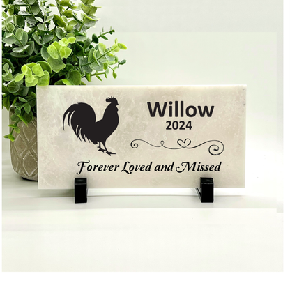 Rooster Memorial Stone – Personalized Pet Memorial Stone | Custom Plaque