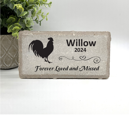 Rooster Memorial Stone – Personalized Pet Memorial Stone | Custom Plaque