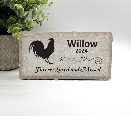 Rooster Memorial Stone – Personalized Pet Memorial Stone | Custom Plaque