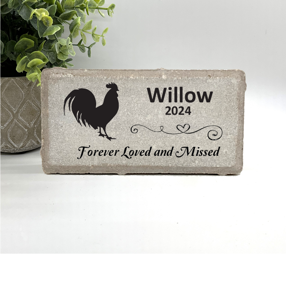 Rooster Memorial Stone – Personalized Pet Memorial Stone | Custom Plaque