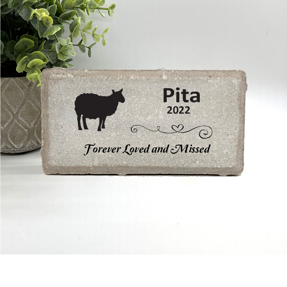 Sheep Memorial Stone - Personalized Pet Loss Sympathy Garden Marker