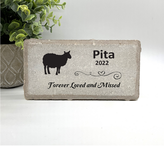 Sheep Memorial Stone - Personalized Pet Loss Sympathy Garden Marker