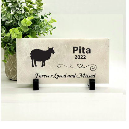 Sheep Memorial Stone - Personalized Pet Loss Sympathy Garden Marker