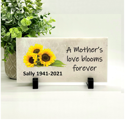 Sunflower Memorial Stone - Personalized Garden Memorial Stone for Mother - Custom Sympathy Gift